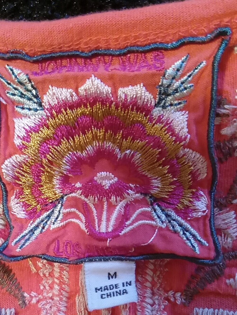 Johnny Was, Coral Boho, Peasant Style, Floral Embroidered V-Neck Tunic, Size M - Picture 2 of 13